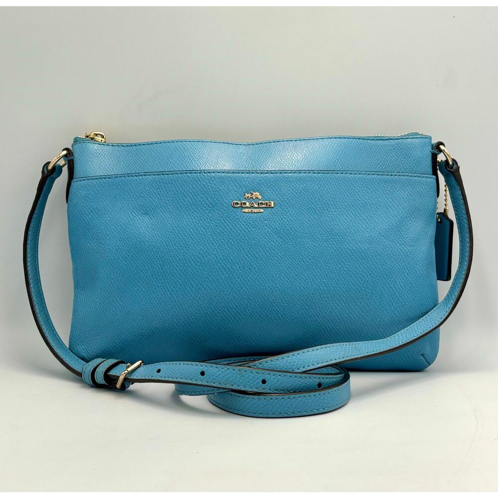 Coach Blue Leather Crossbody Bag | East West Pop Small Shoulder Purse | F52881